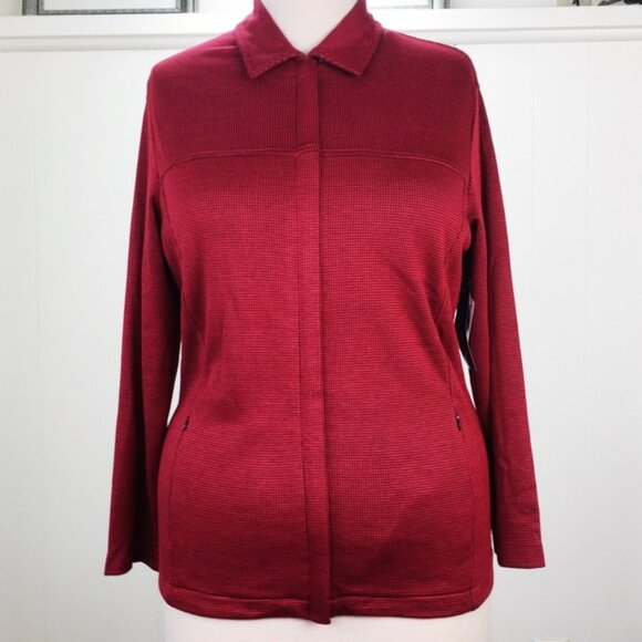 NWT Karen Scott Red & Black Houndstooth Jacket - Picture 1 of 8